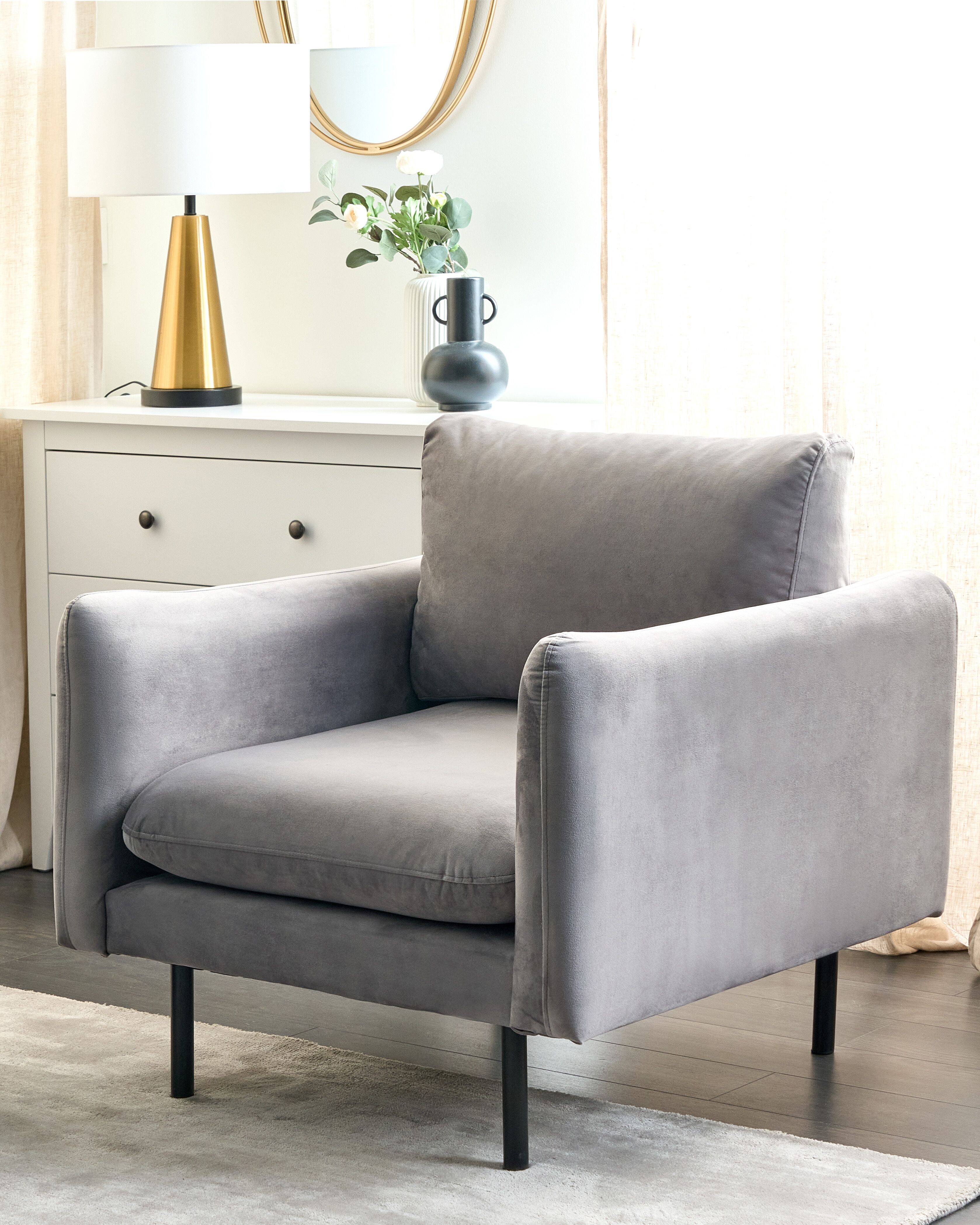 Armchair VINTERBRO Velvet Grey