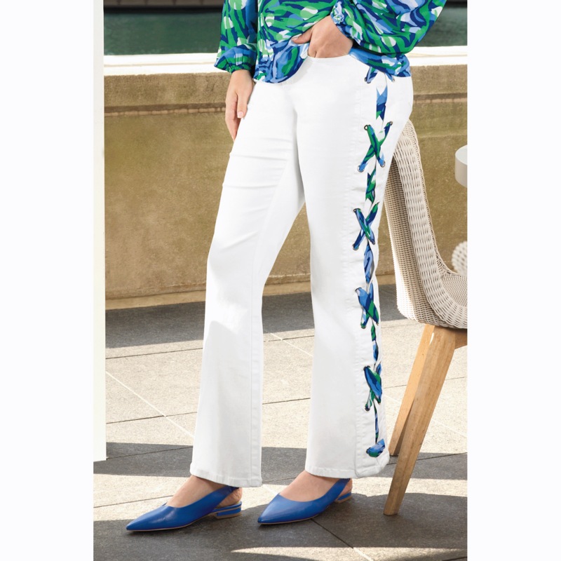 Braunwyn Side-Lace Flare Jean - MIDNIGHT VELVET CATALOG