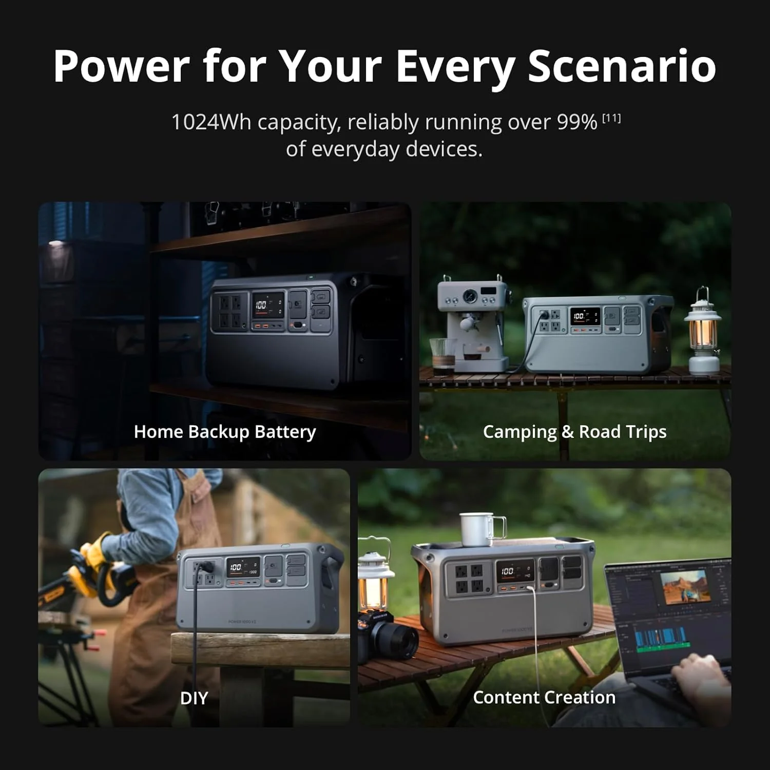 DJI Portable Power Station 1024Wh LFP Battery, 2600W Stable Output - Power 1000 V2 - Image 6 DJI Portable Power Station 1024Wh LFP Battery, 2600W Stable Output - Power 1000 V2 - Image 6