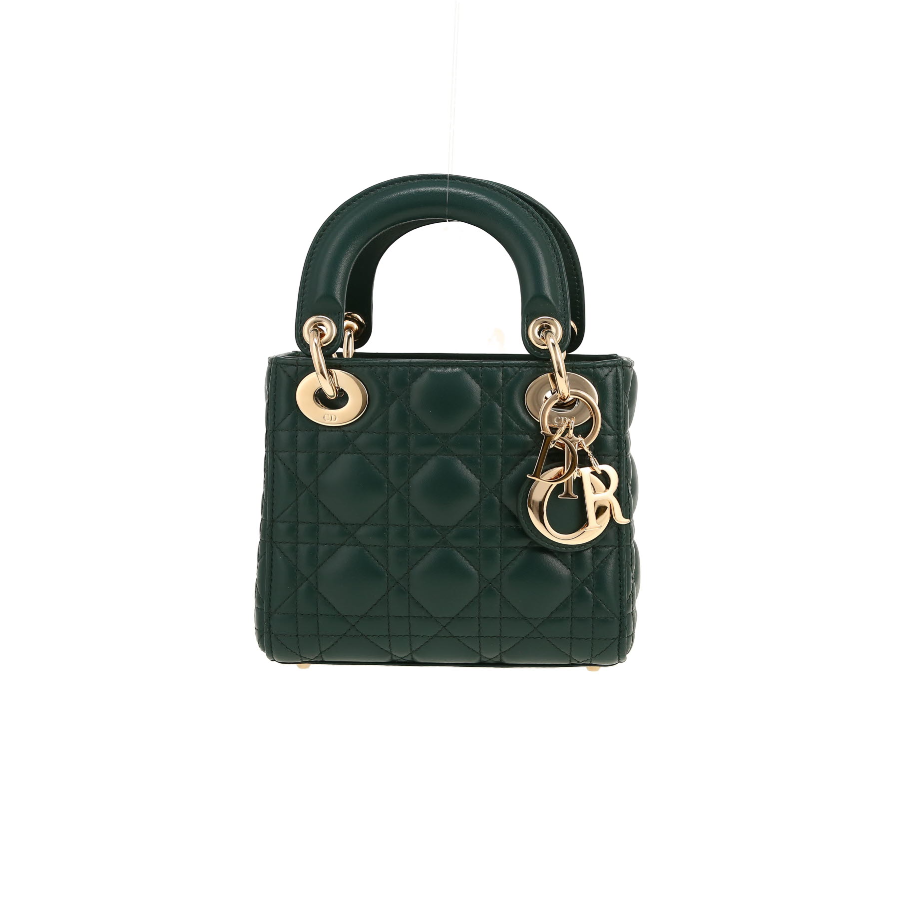 Dior Lady Dior mini shoulder bag in green leather cannage1:1High-quality replica