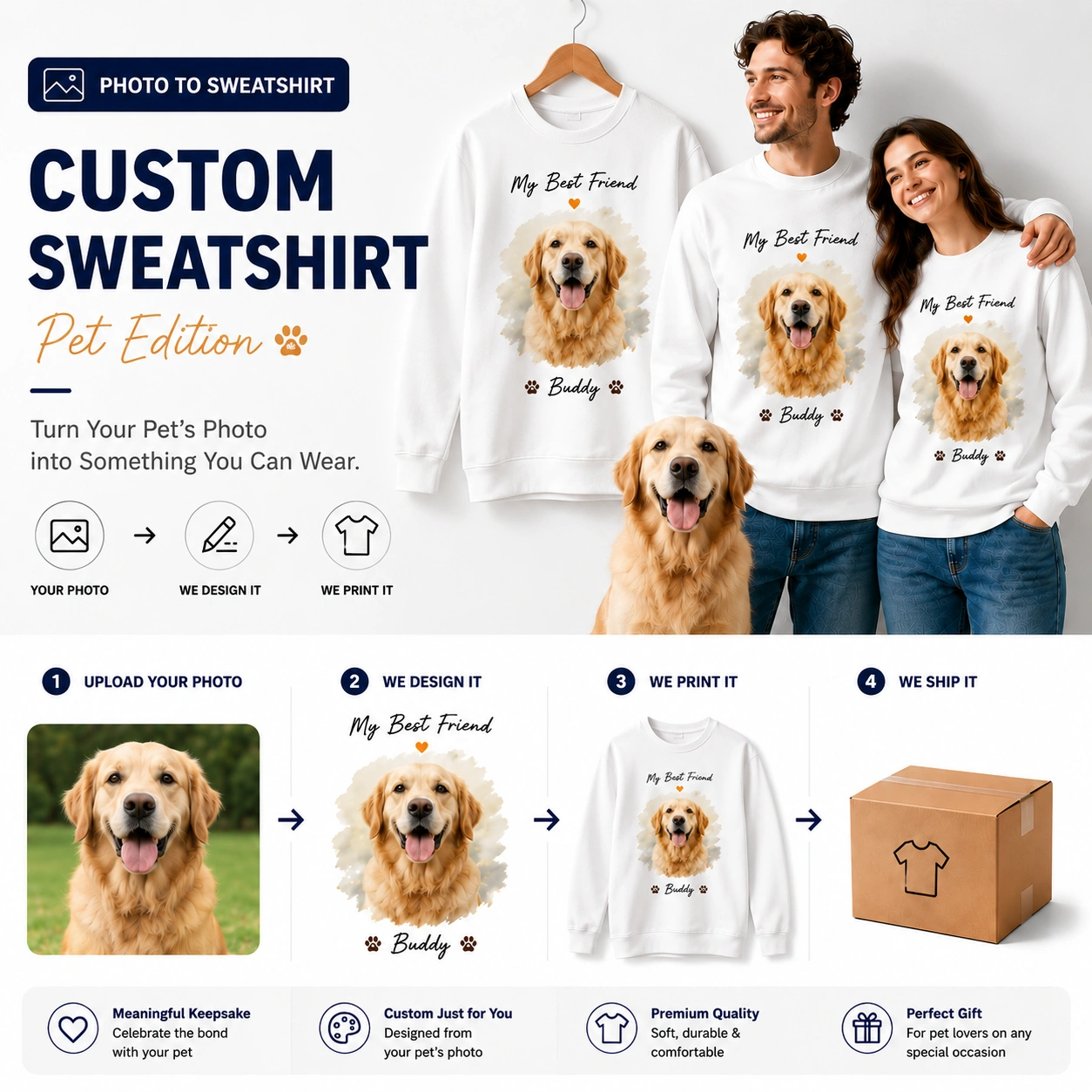 Pet Edition | Custom Pet Photo Crewneck Sweatshirt