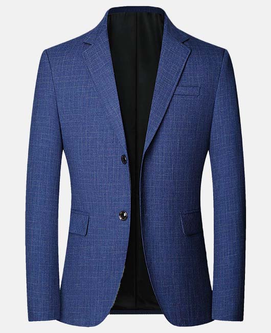 Daily Notch Lapel Single Breasted Pockets Plaid Blazer