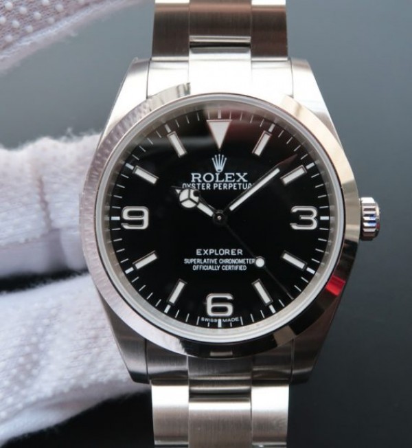 Replica Rolex EXPLORER I 214270 39mm Noob Black Dial SS Bracelet A2824 - Elite Watch Atelier
