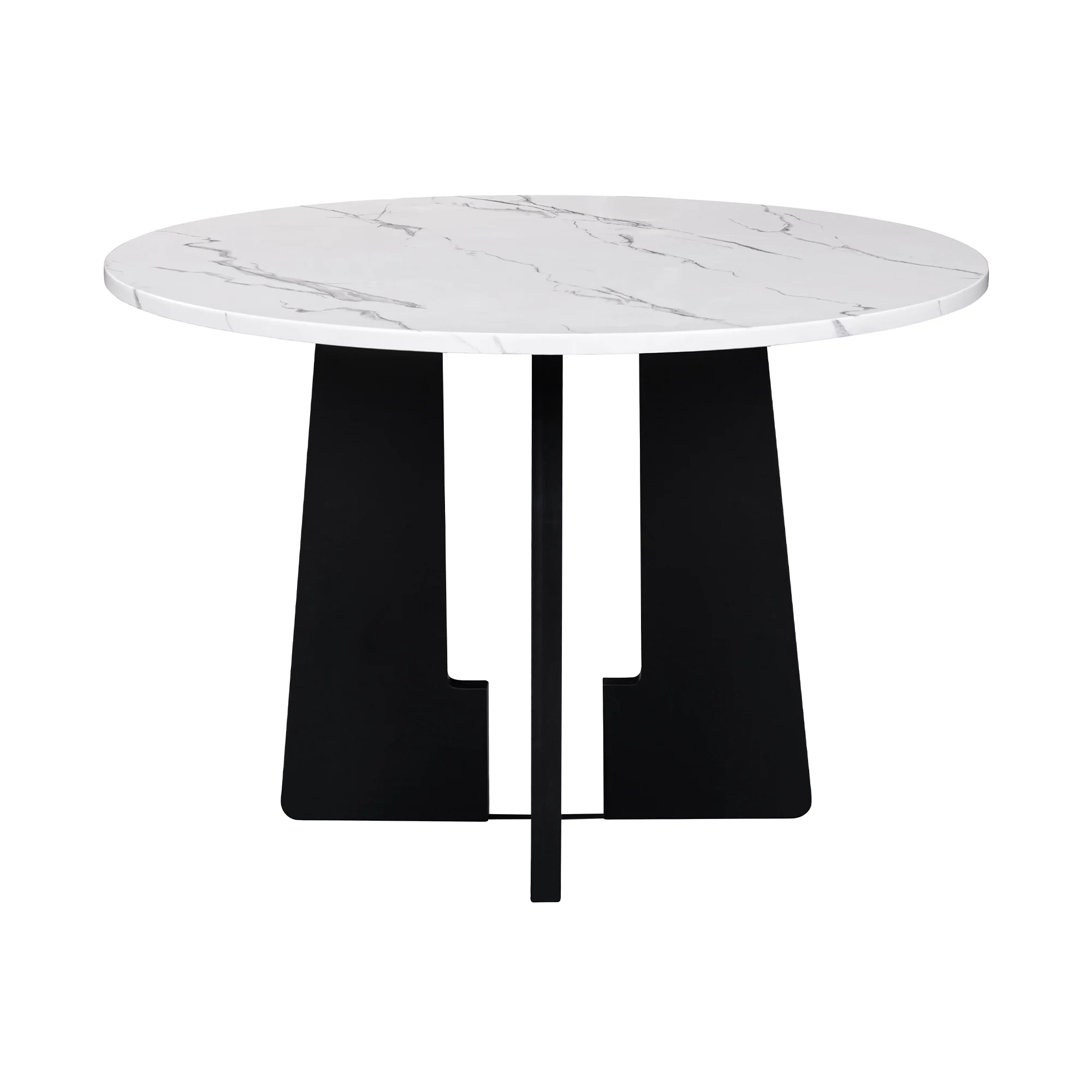 EUROCO 5-Piece Round Dining Table Set for 4, 43.3'' Kitchen Room Table with 4 Upholstered Chairs and Solid Wood Frame,Kitchen Table Set for Home Living Dining Room, Grey & Black - Image 16