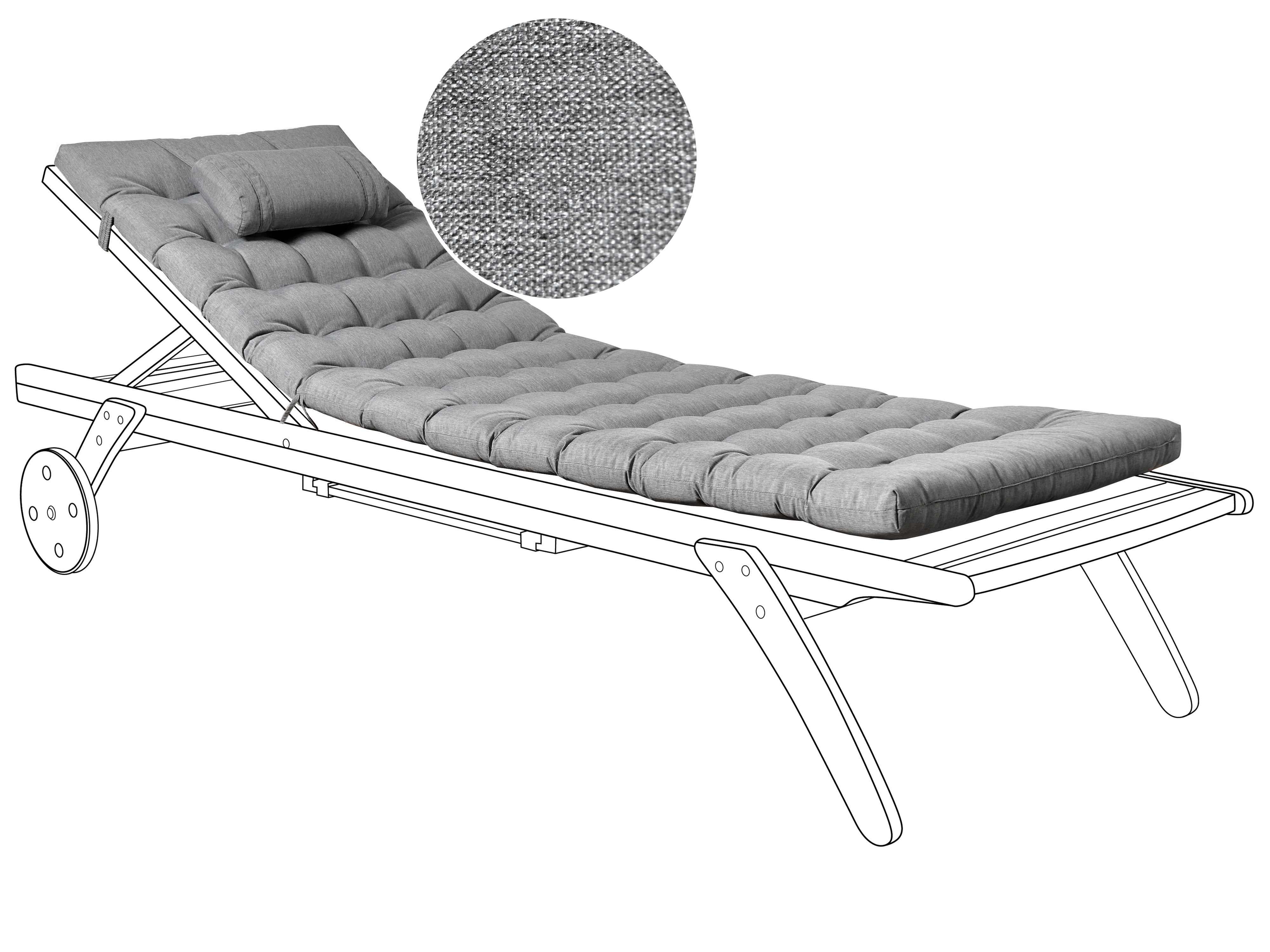 Sun Lounger Pad Cushion CESANA PREMIUM Grey Melange