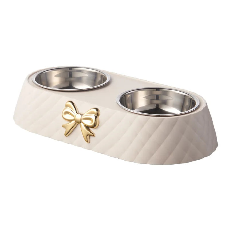 ChicPet | Elegante Roestvrijstalen Voer- en Waterbak Set