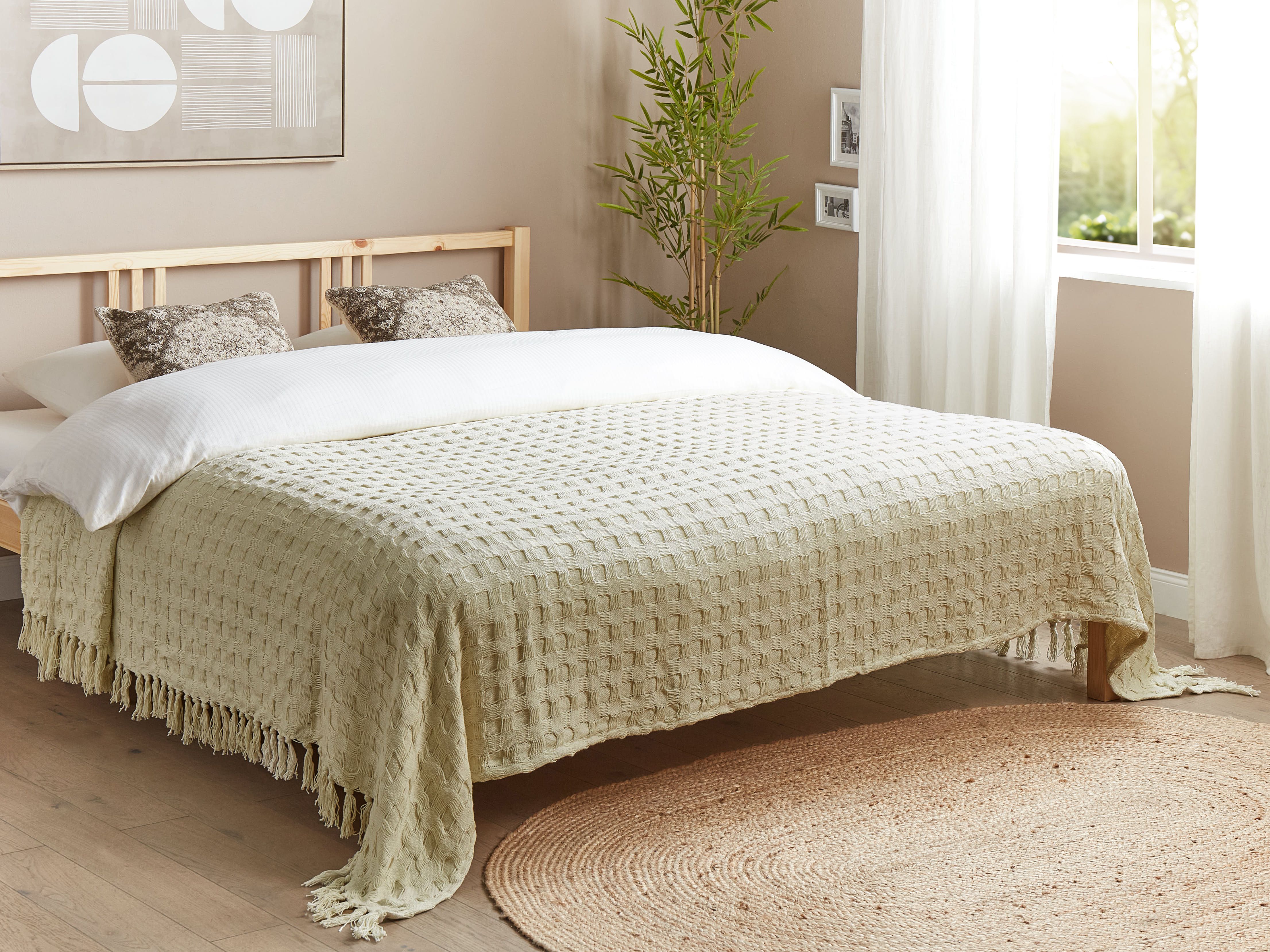 Bedspread BERE Cotton 220 x 240 cm Off-White