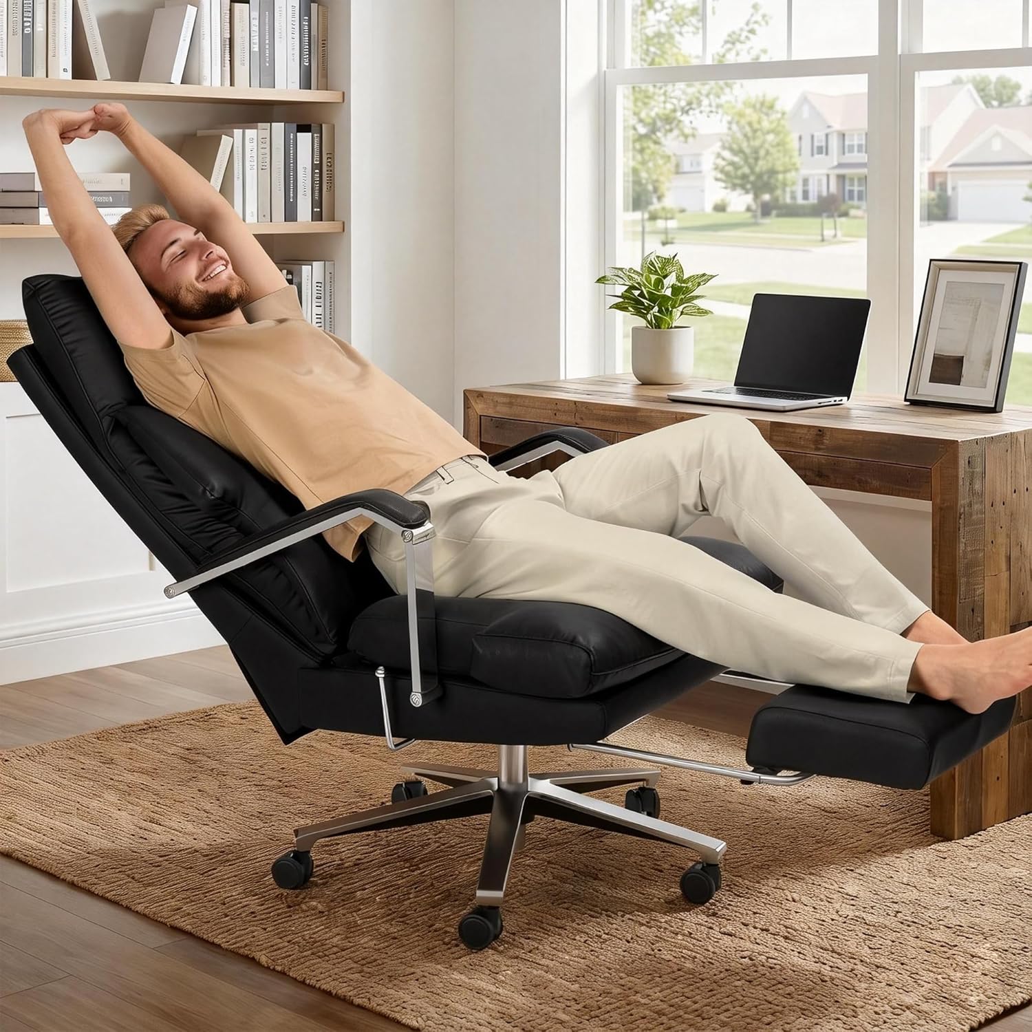M76 160° Reclining Office Chair with Footrest, 10