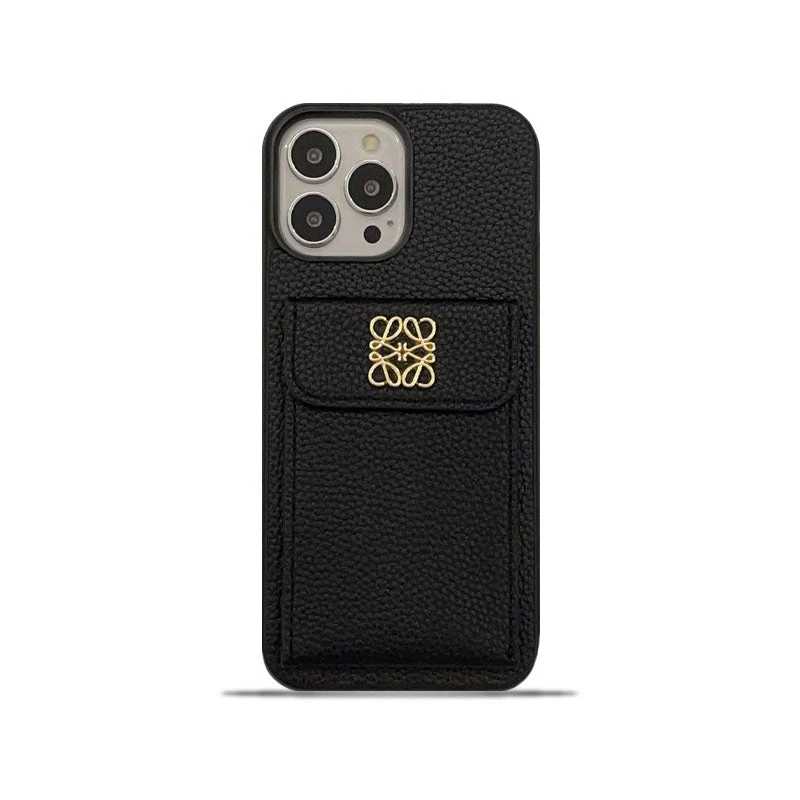 LOEWE iPhone Case With Card Holder Black-QBK240603 - Wholesale & Influencer