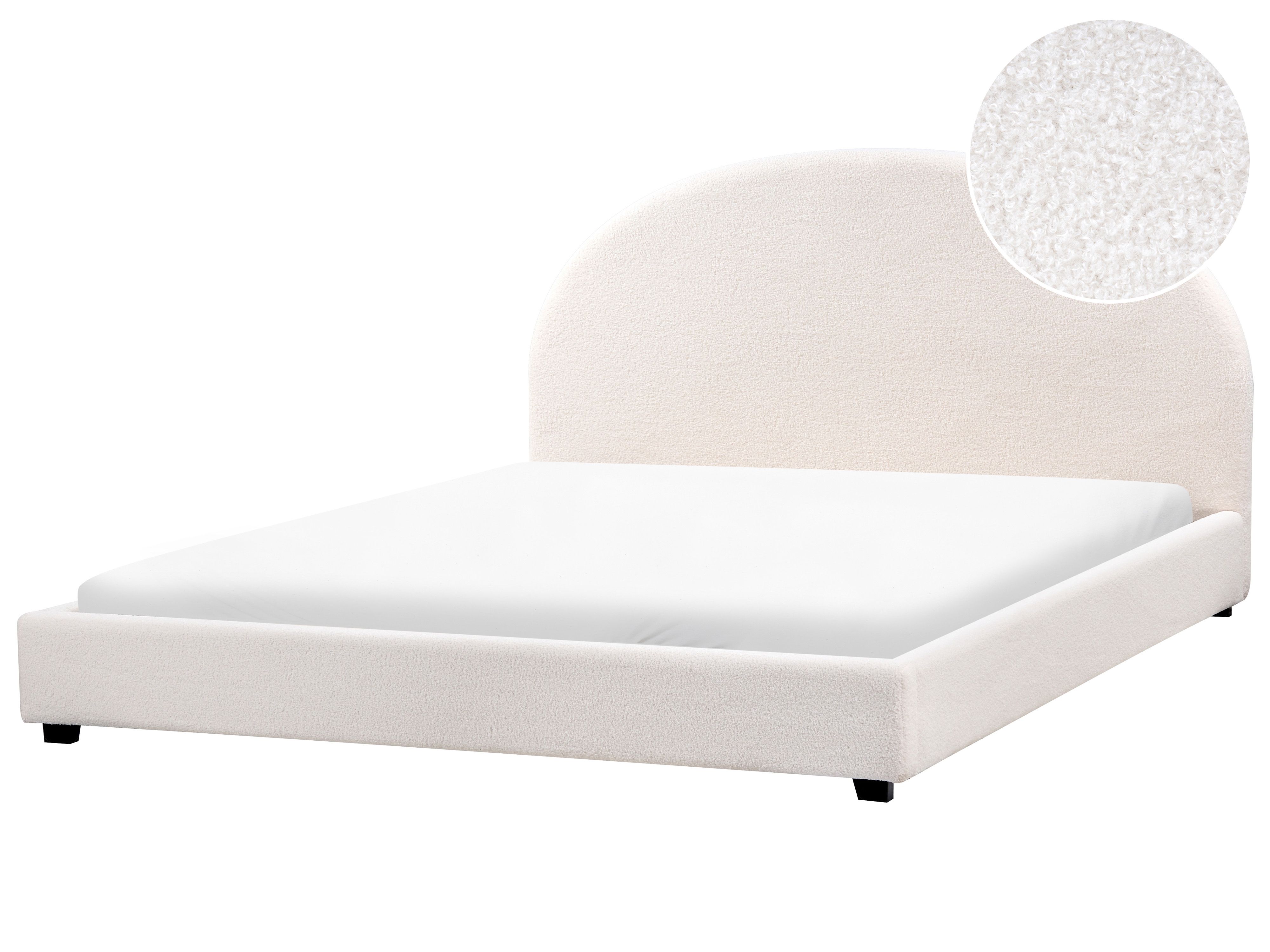 Waterbed Boucle VAUCLUSE 180 x 200 cm (EU Super King) Off-White