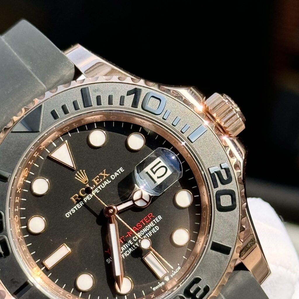 Rolex Yacht-Master Replica 11 Watch Gold Wrapped Black Dial 40mm - Top club