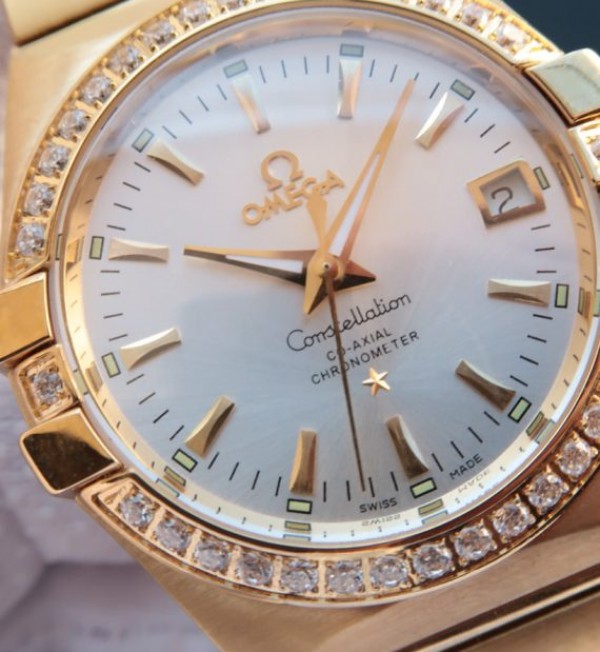 Replica Omega V6 Constellation YG White Dial Diamonds Bezel YG Bracelet A2500 - Top club