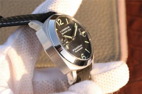 Replica Panerai PAM048 XF Black Dial Black Leather Strap A7750 - Top club