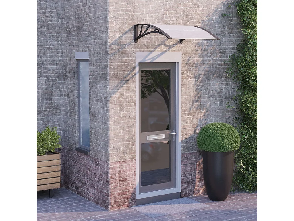 Auvent de porte Noir et transparent 80x80 cm Polycarbonate WVGQ7721
