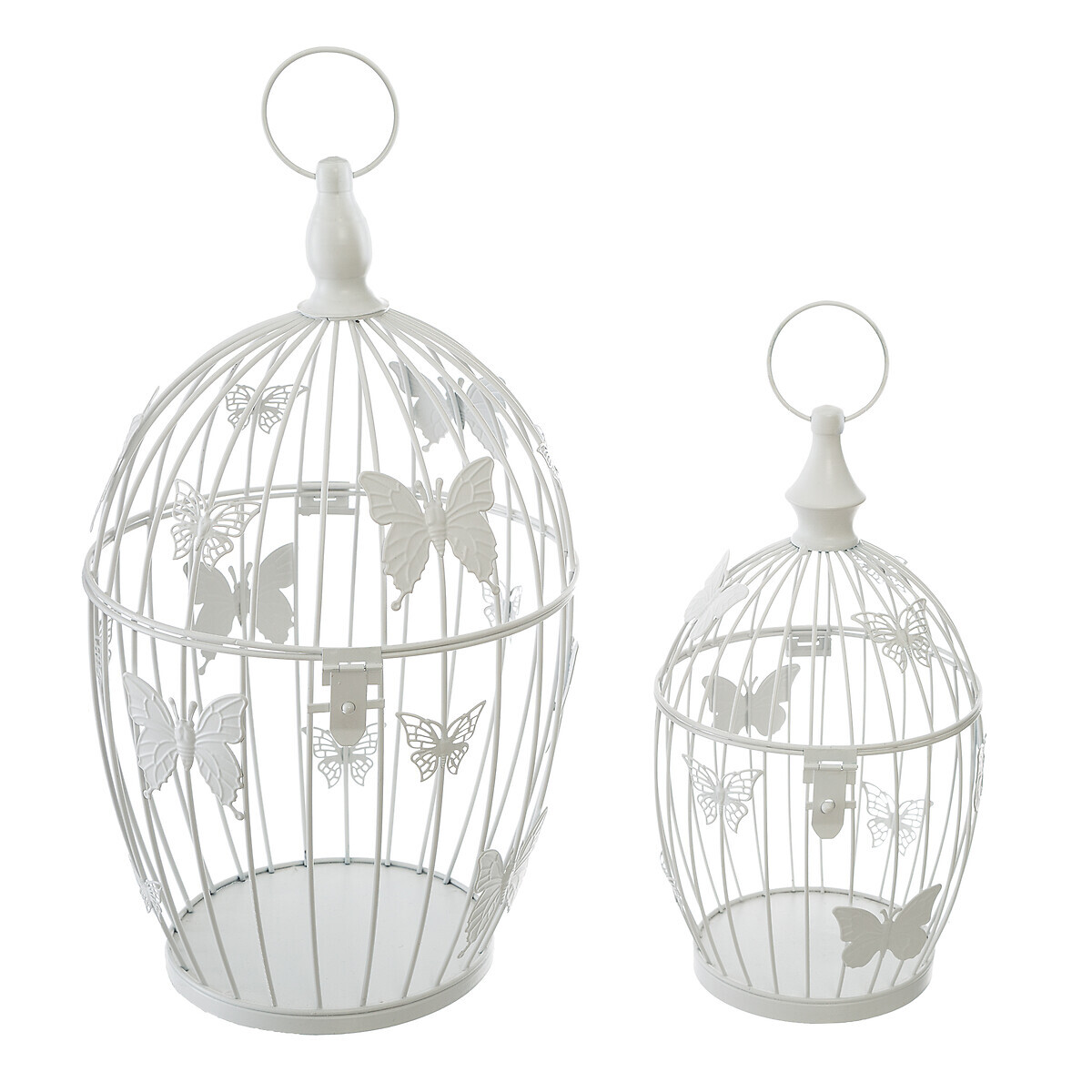 Set of 2 cages, metal White, D.17/23,5 cm