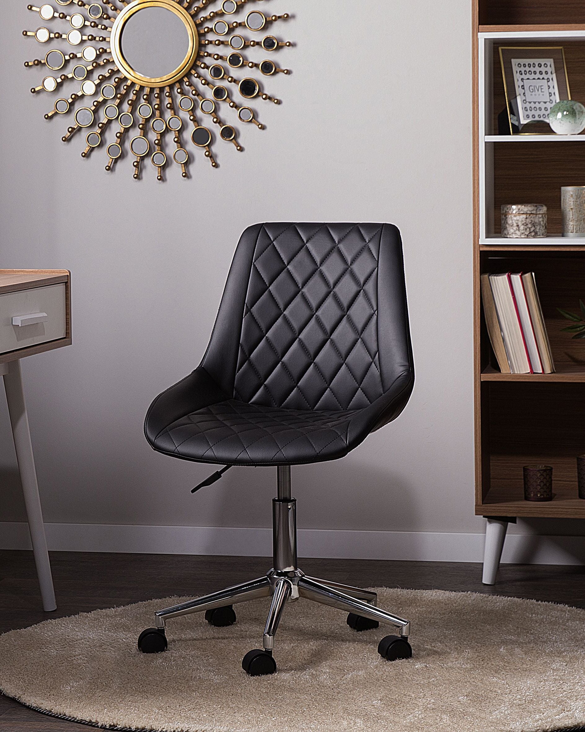 Desk Chair MARIBEL Faux Leather Black