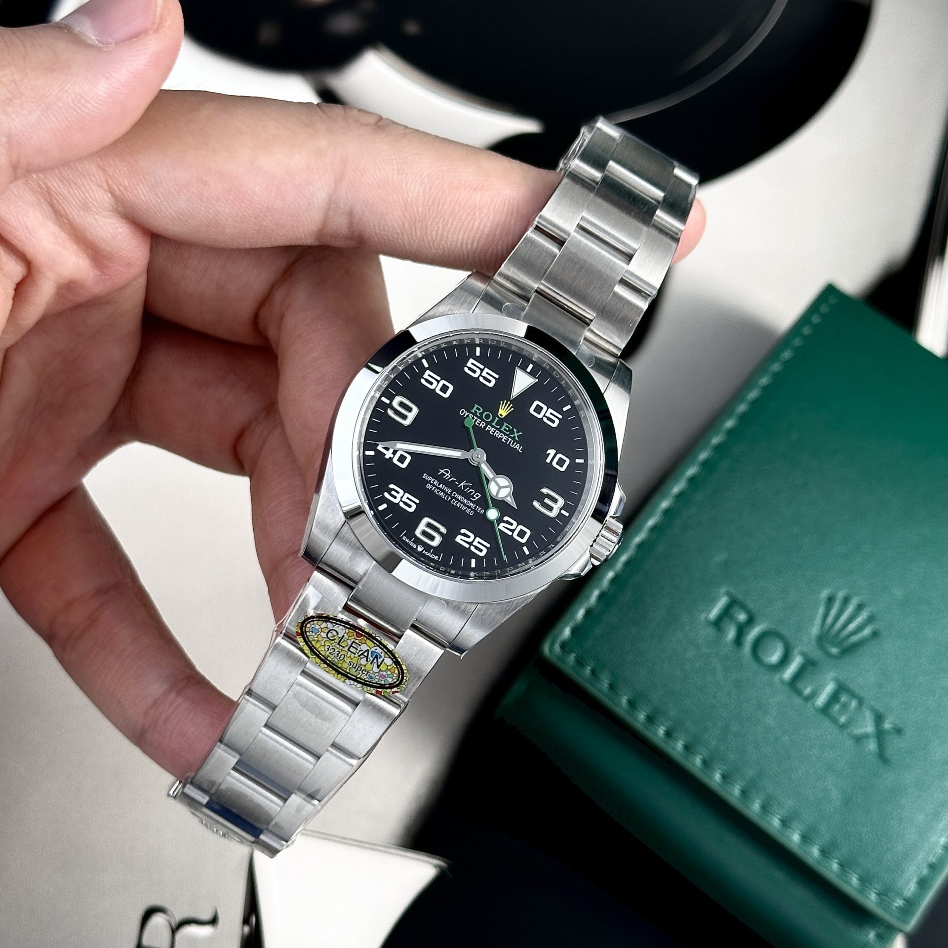 Rolex Replica Watch Air King 126900 Black Dial Clean Factory 40mm - Elite Watch Atelier