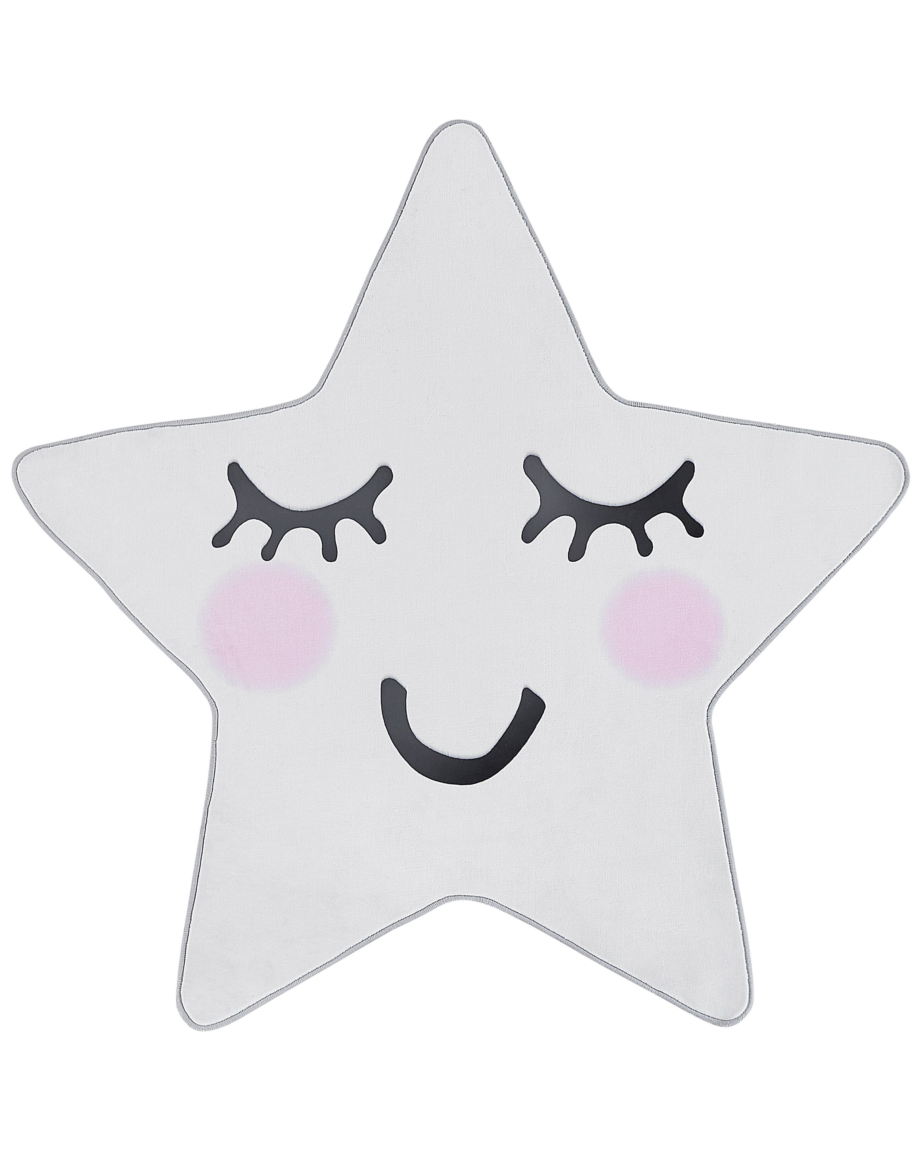 Kids Rug SIRIUS White 120 x 120 cm