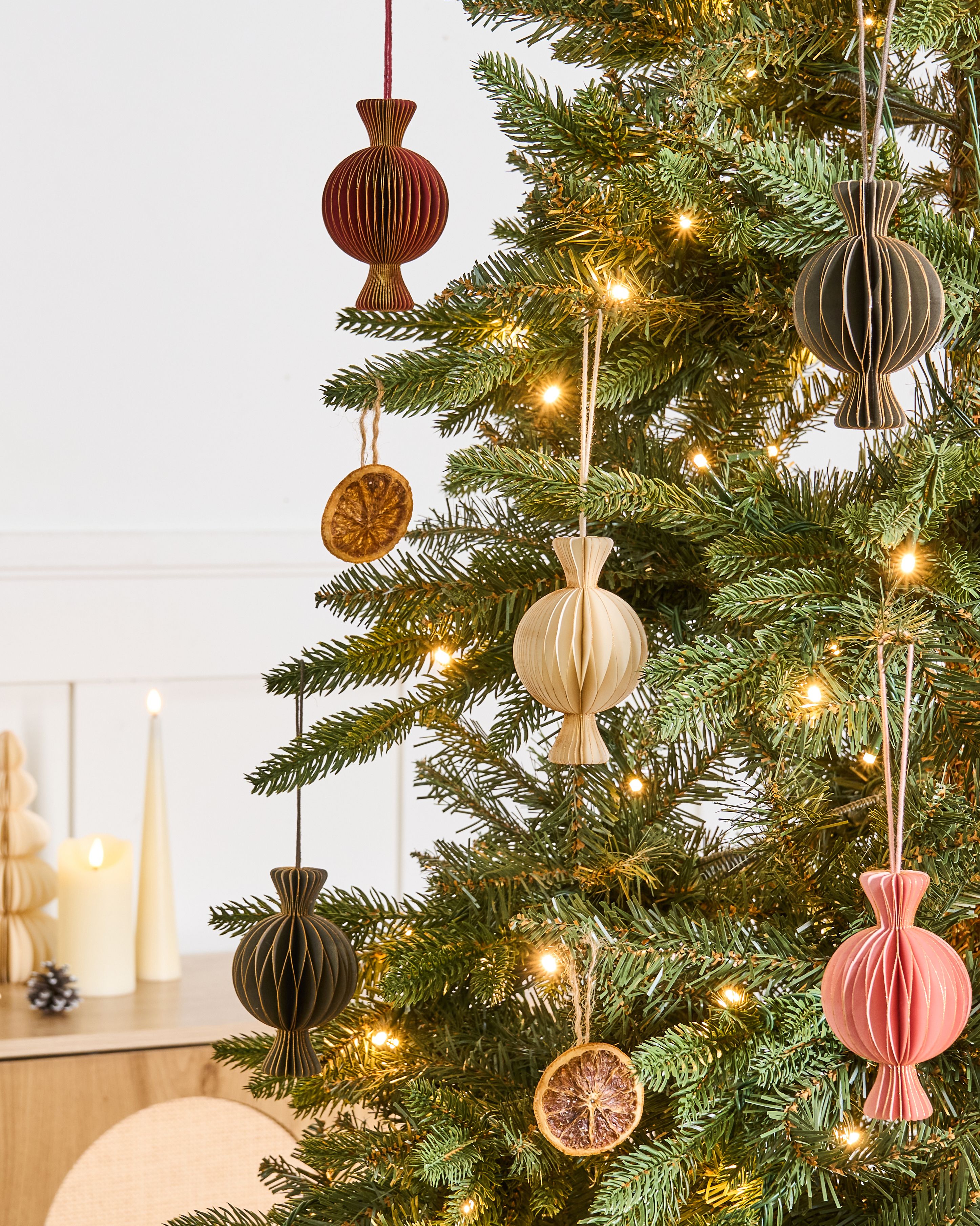 Set of 16 Christmas Tree Ornaments RAUMA Paper Multicolour