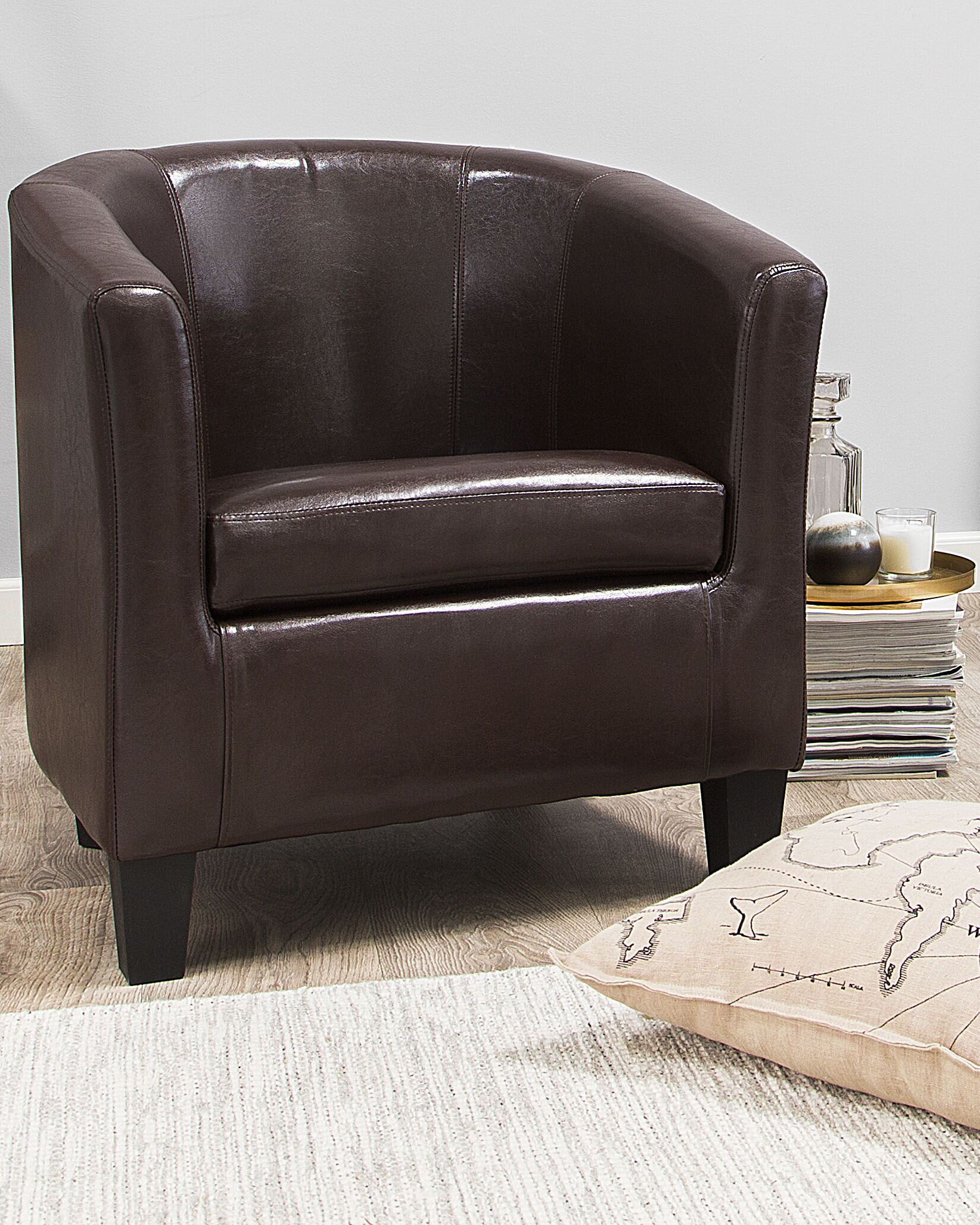 Armchair BORWICK Faux Leather Dark Brown