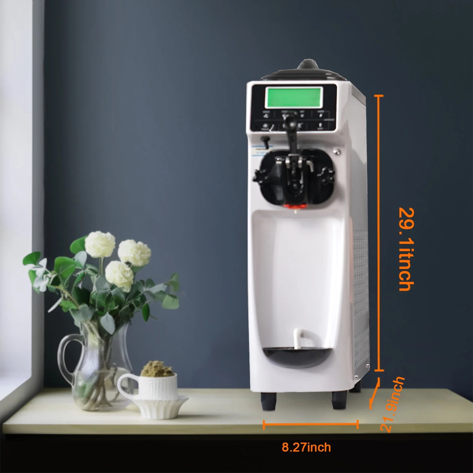 Soft Serve Ice Cream Machine, 3.2 to 4.2 Gal/H Soft Serve Ice Cream Machine with Pre-cooling, 1050W Single Flavor Ice Cream Maker machine With 1.6 Gal Tank - Image 5
