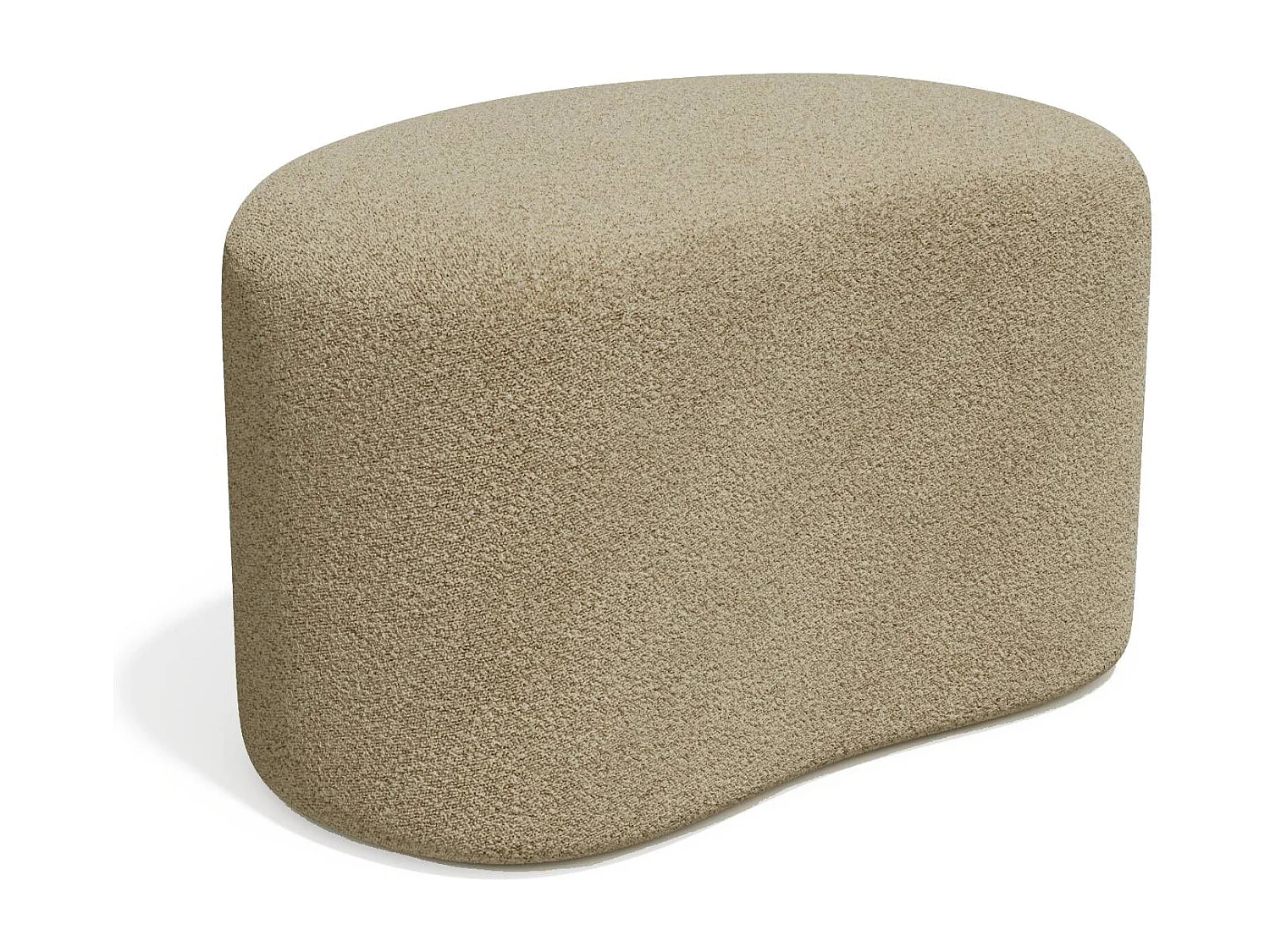 Pouf 60cm DUNE en tissu bouclette taupe 60x38cm