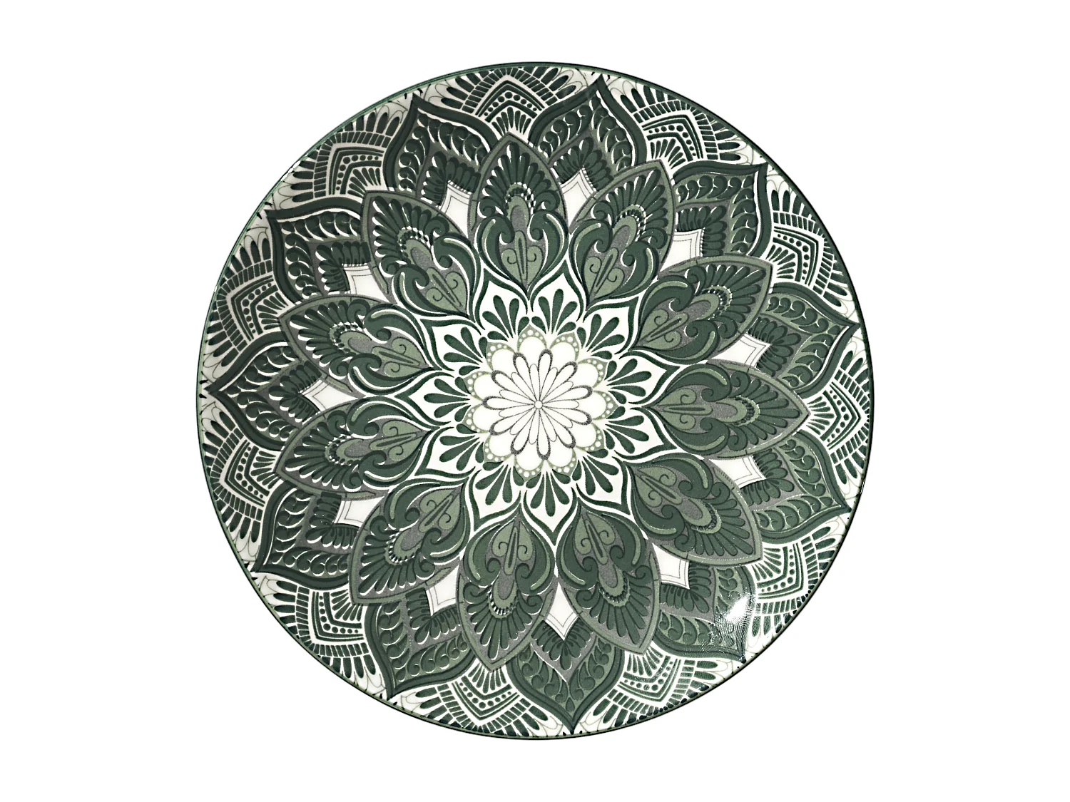 Service Vaisselle - HOME DECO FACTORY - Mandala - 12 Pièces - Vert