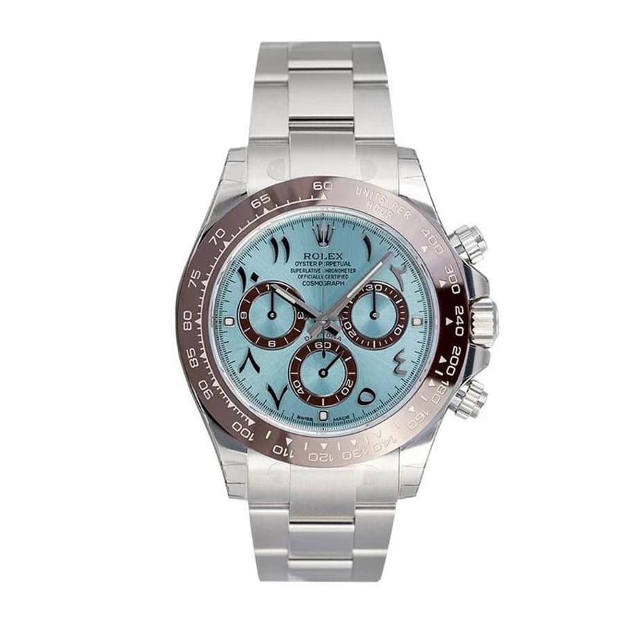 Rolex Daytona Platinum Ice-Blue Arabic Dial 116506-0001 Oyster Replica - Elite Watch Atelier