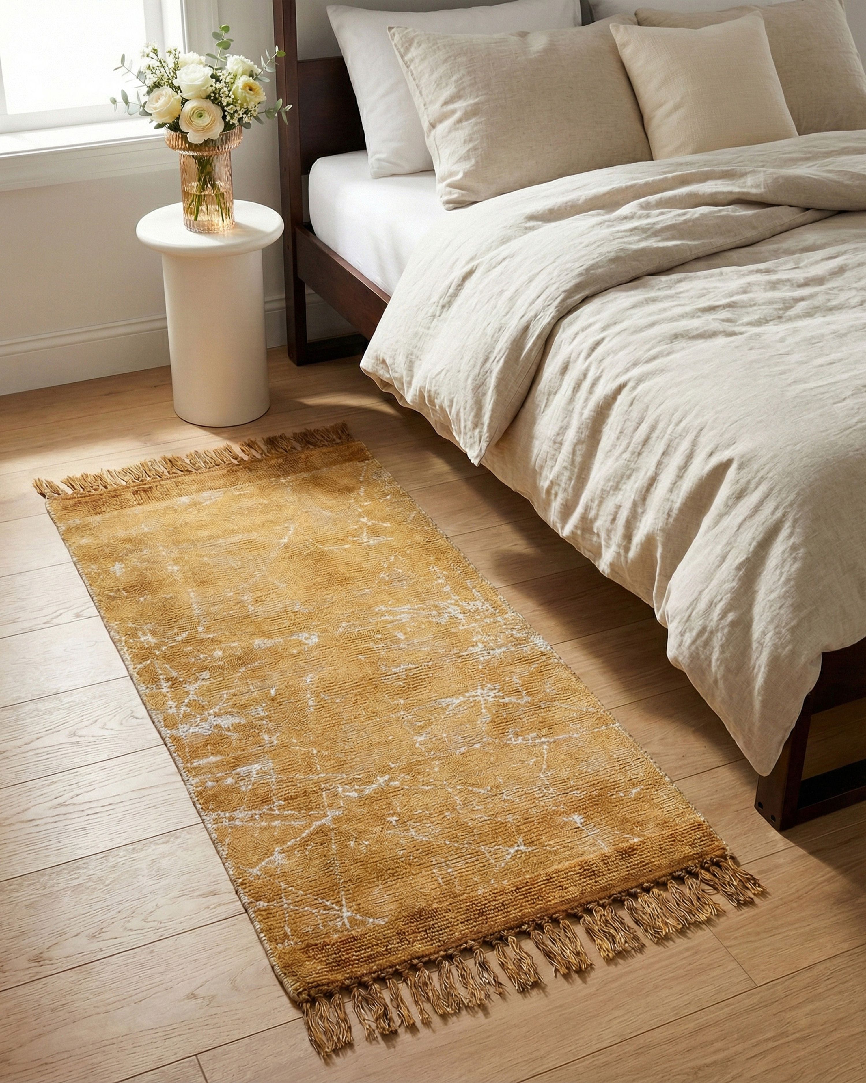 Rug HANLI Orange 80 x 150 cm Viscose