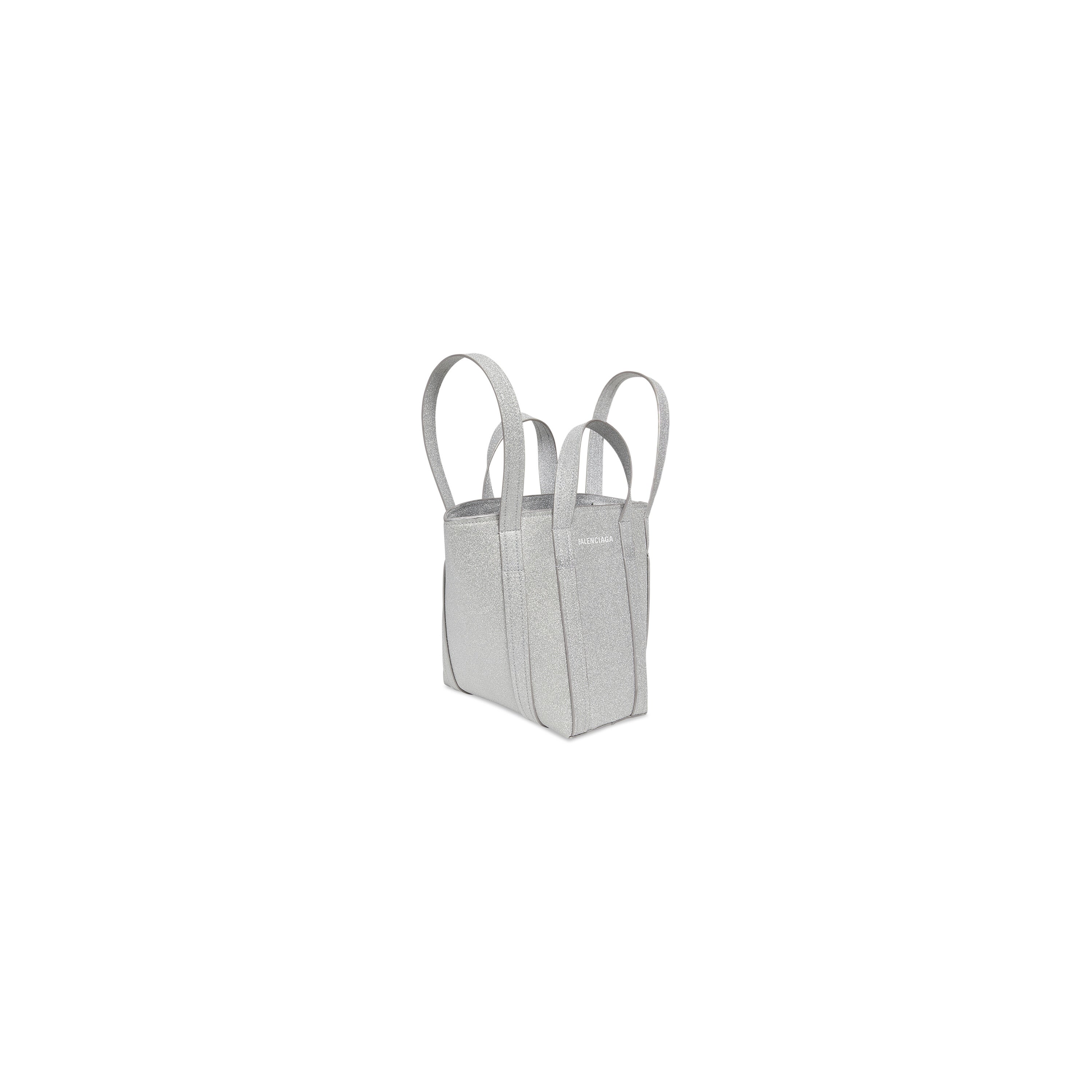 WOMEN'S EVERYDAY XS NORTH-SOUTH SHOULDER TOTE BAG IN SPARKLING FABRIC IN SILVER - Replicaclubs
