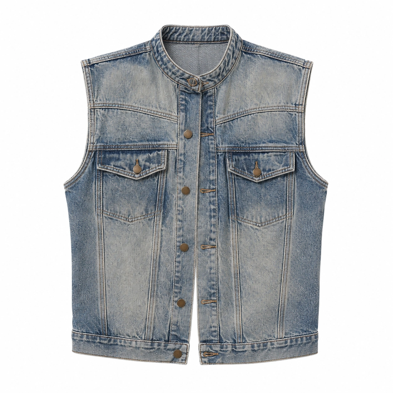 Personalized Light Blue Denim Vest