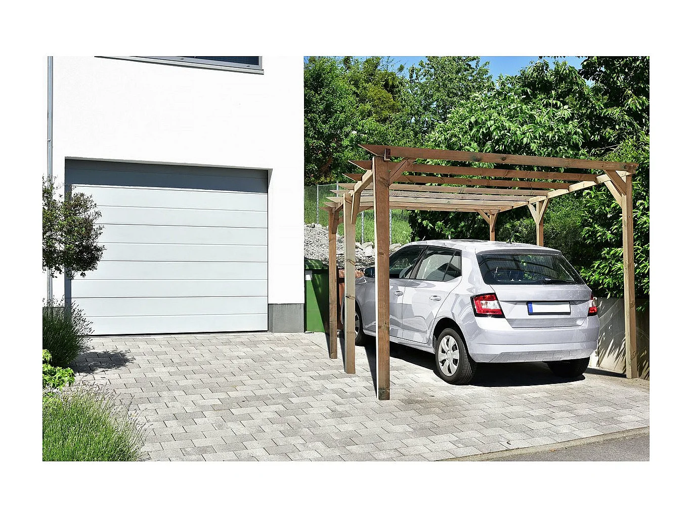 Carport voiture en bois 