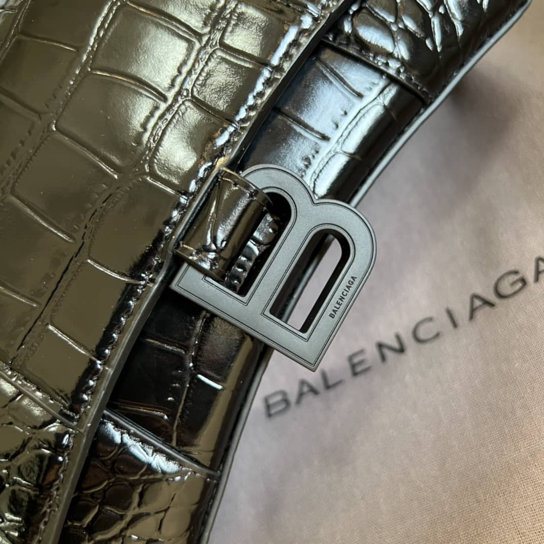 Balenciaga Hourglass Leather Top Handle Replica Bag - Replicaclubs