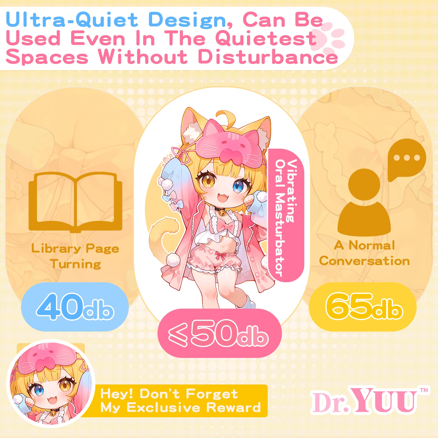 Fully waterproof and ultra-quiet design of the Dr.YUU vibrating blowjob simulator.