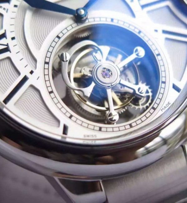 Replica Cartier Ballon Bleu Tourbillon 46MM White Dial SS Bracelet - Top club