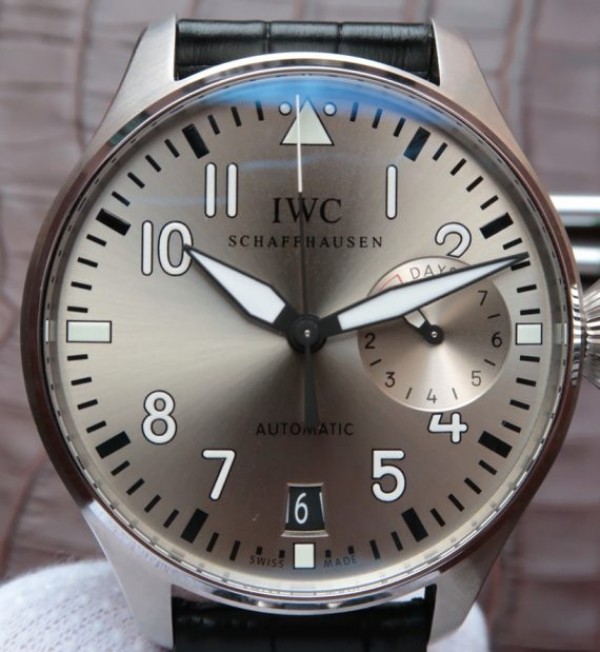 Replica IWC ZF Big Pilot Real PR IW500906 Silver Dial Leather Strap - Top club
