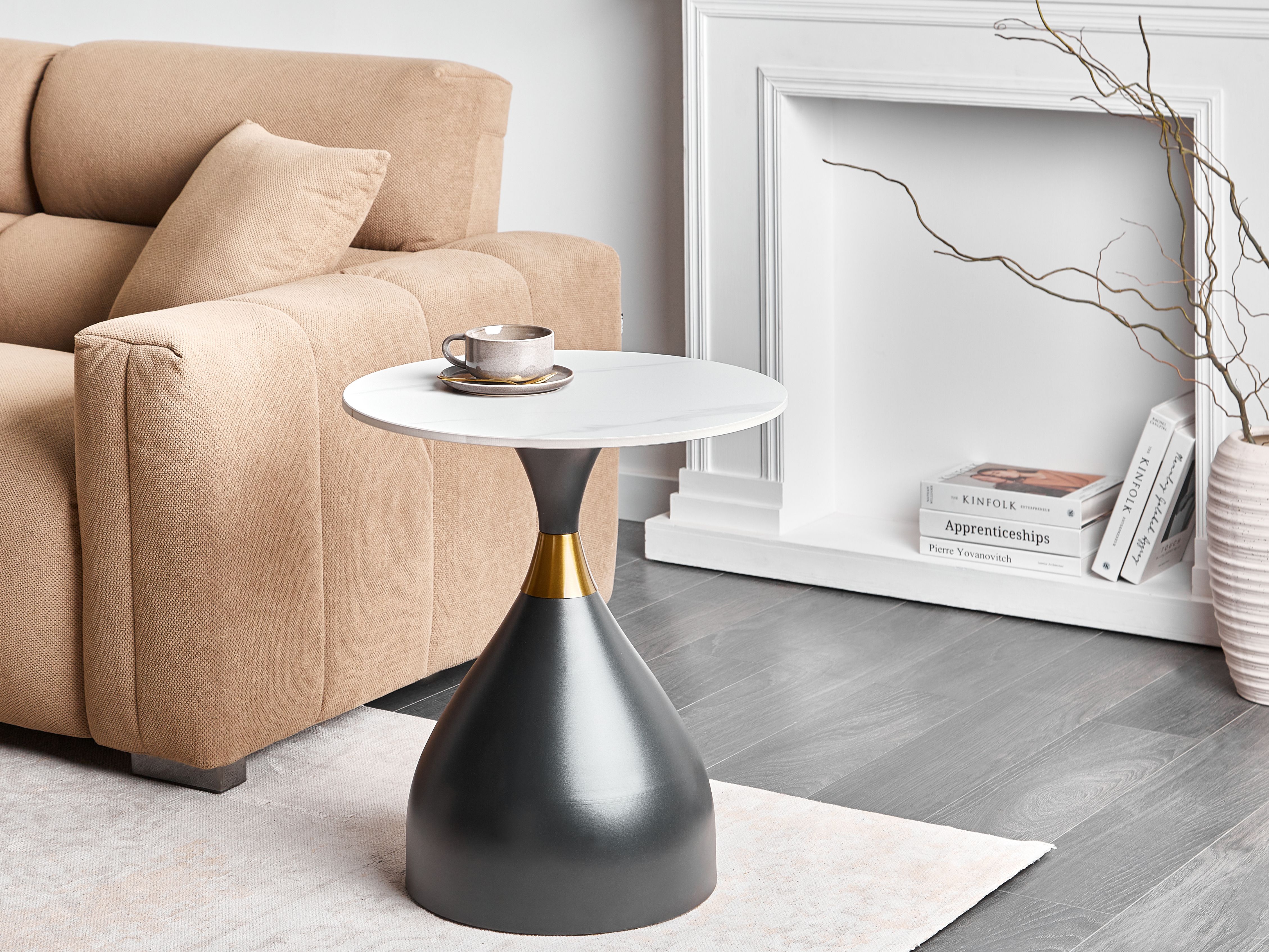 Side Table ITUNA Ceramic Black/ White
