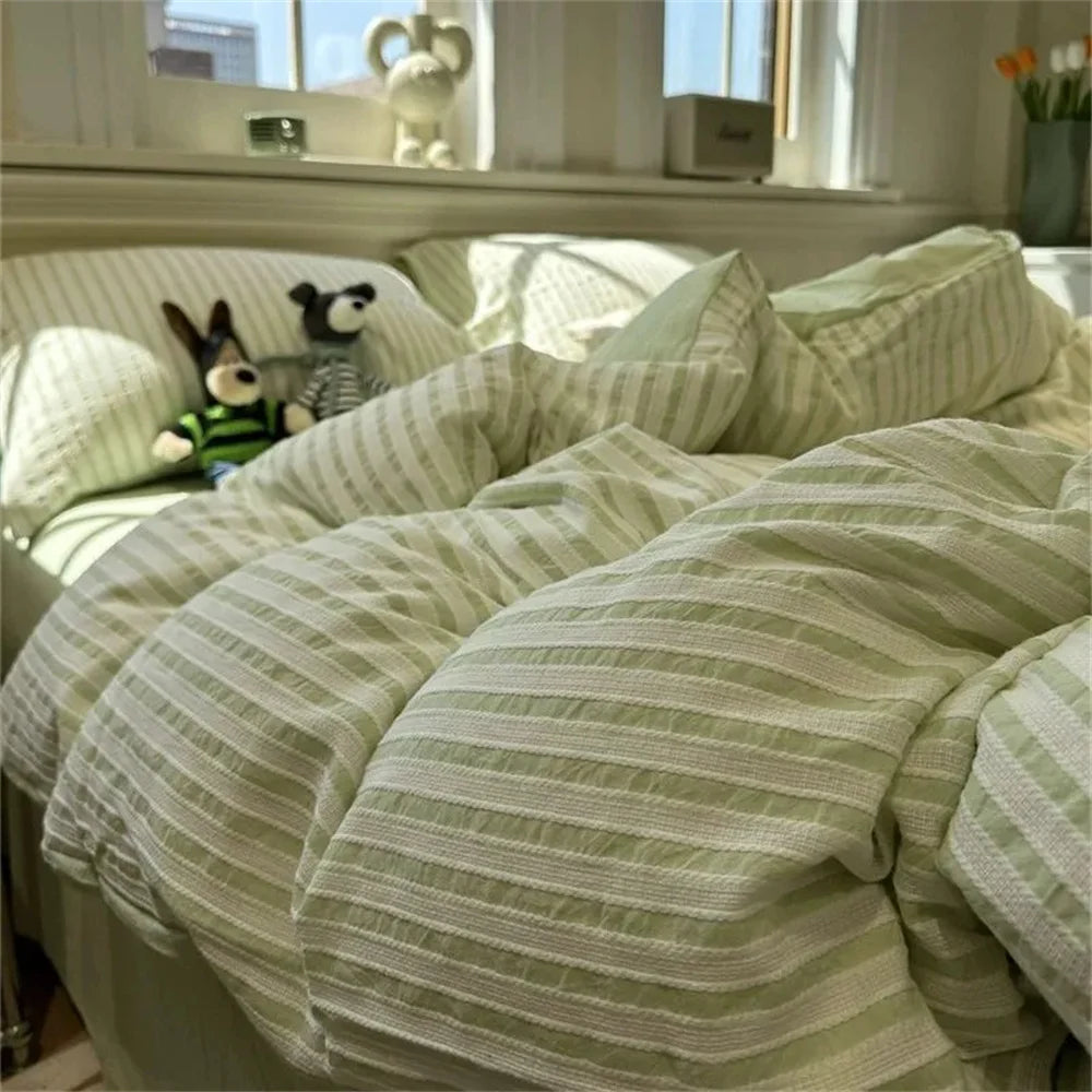 NordicChic | Minimalistisch Grijs Gestreept Dekbed