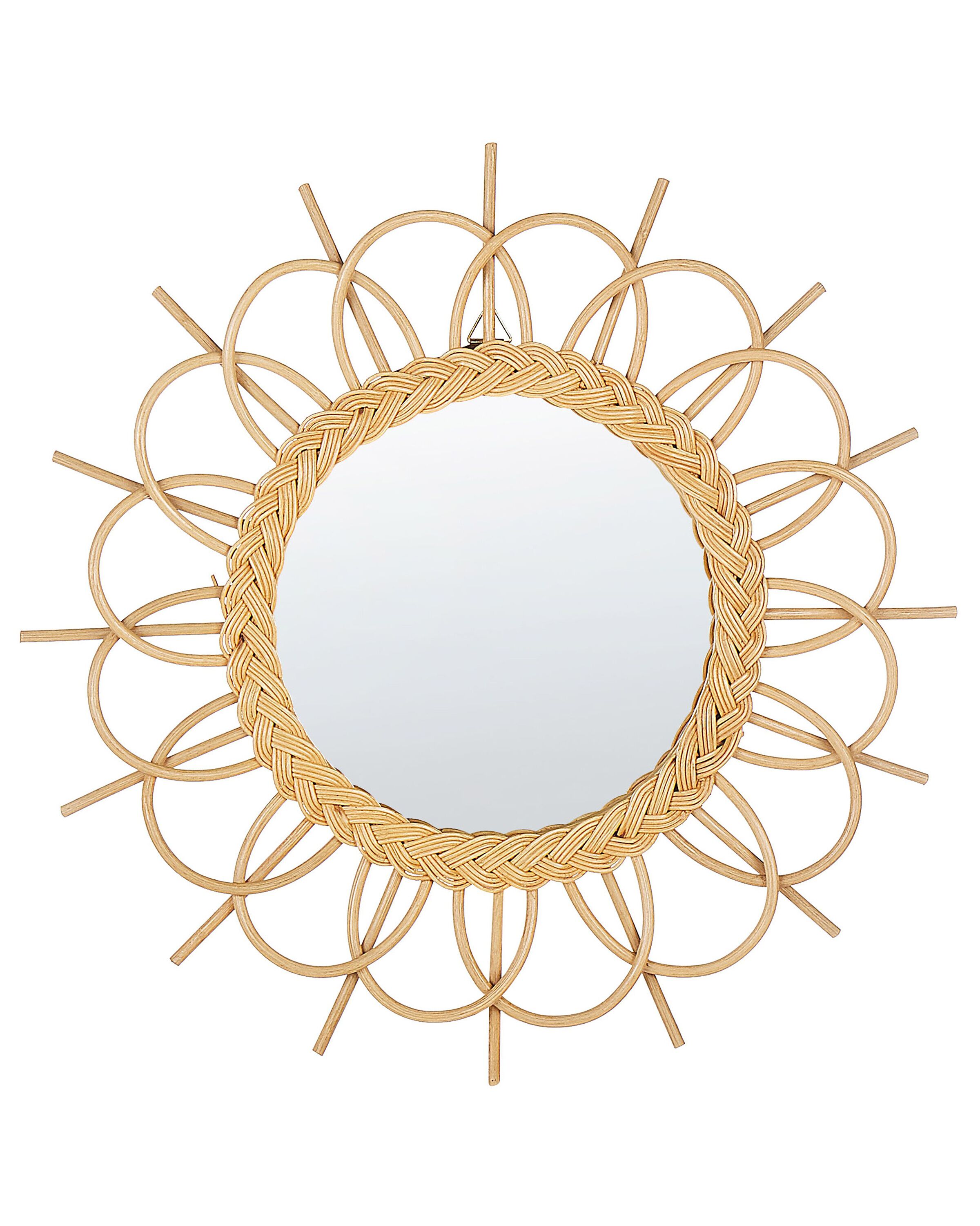 Wall Mirror TELAKIA 60 cm 60 cm Rattan Natural