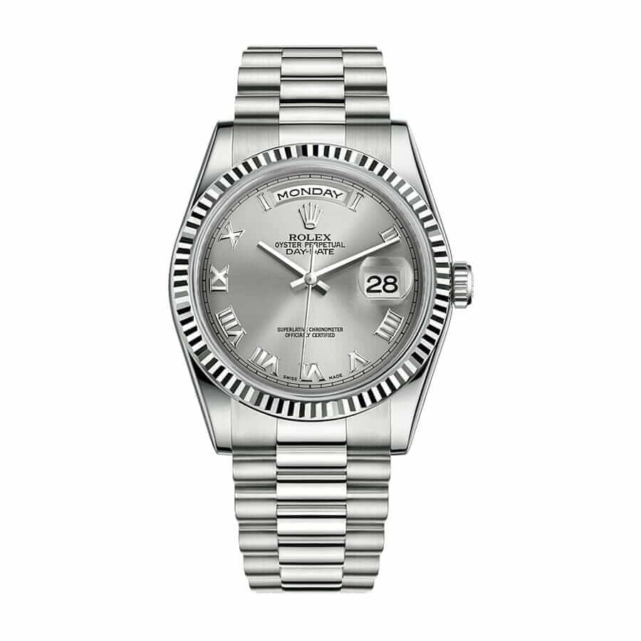 Rolex Day-Date II 218239 Grey Roman Dial Replica - Elite Watch Atelier
