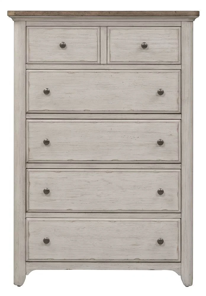 5-Drawer Chest in Antique White Finish