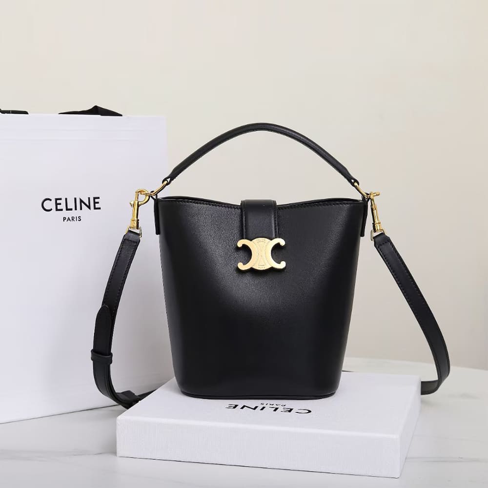 CELINE SMALL BUCKET LOUISE IN SMOOTH CALFSKIN(HIGH-END GRADE)1:1High-quality replica