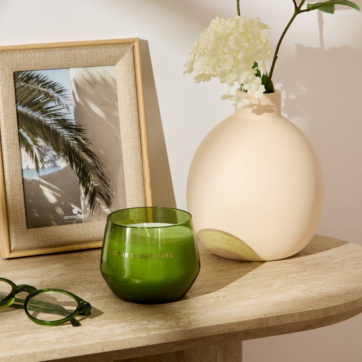 Scented Candle "Glowy" Floral Scent, Orchid Nectar, 300g