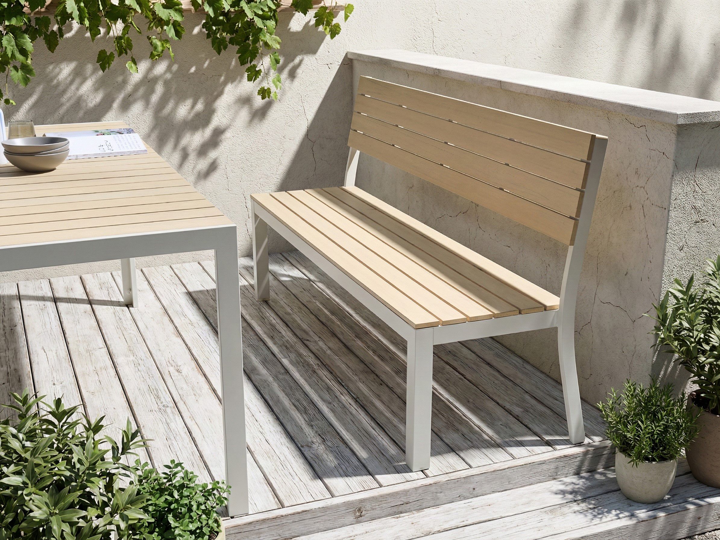Garden Bench COMO 174 cm Beige
