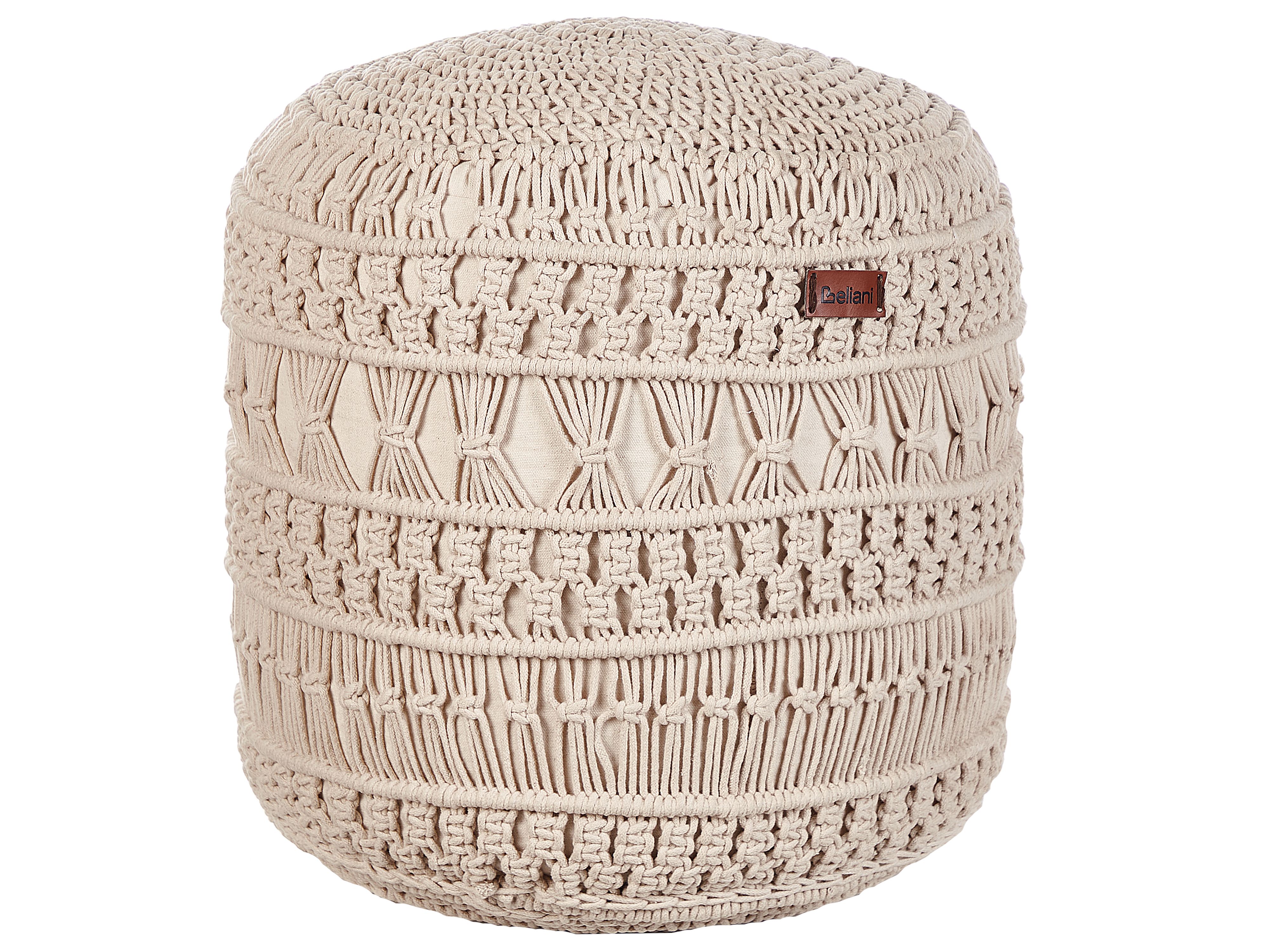 Pouffe Macramé THAKOT Cotton Beige