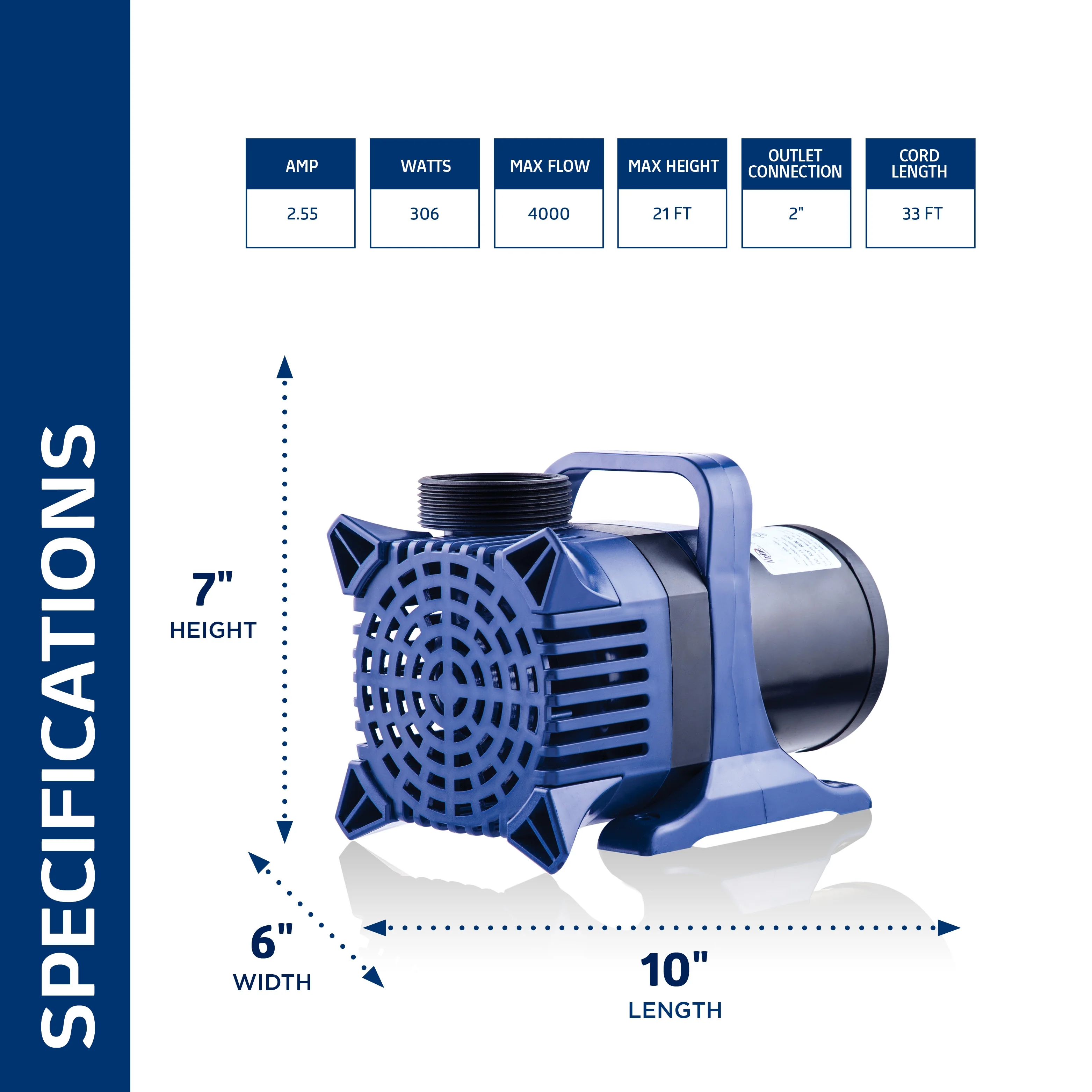 Alpine Corporation 2100 GPH Cyclone Pond Pump Submersible - Image 32