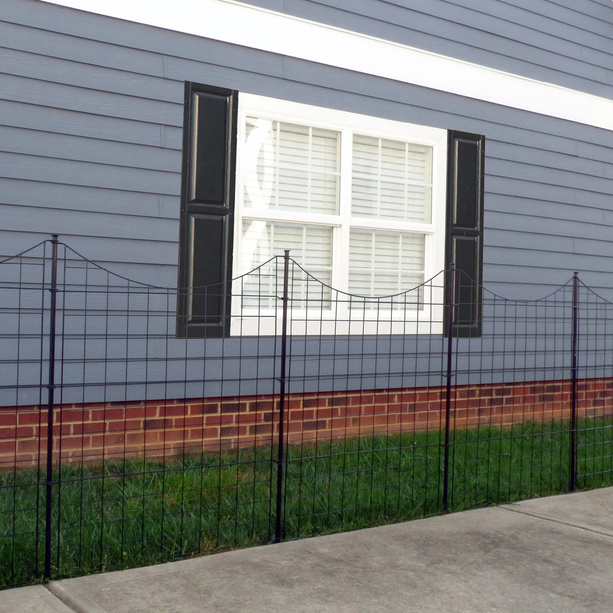 BSHAPPLUS® Garden Fence 10 Pack ,33in (H) x 24ft (L) Metal Fence,Rustproof Decorative Fence,Animal Wire Fence,Wrought Iron Fence, Outdoor Picket Fencing No-Dig for Yard, Lawn and Patio Borders