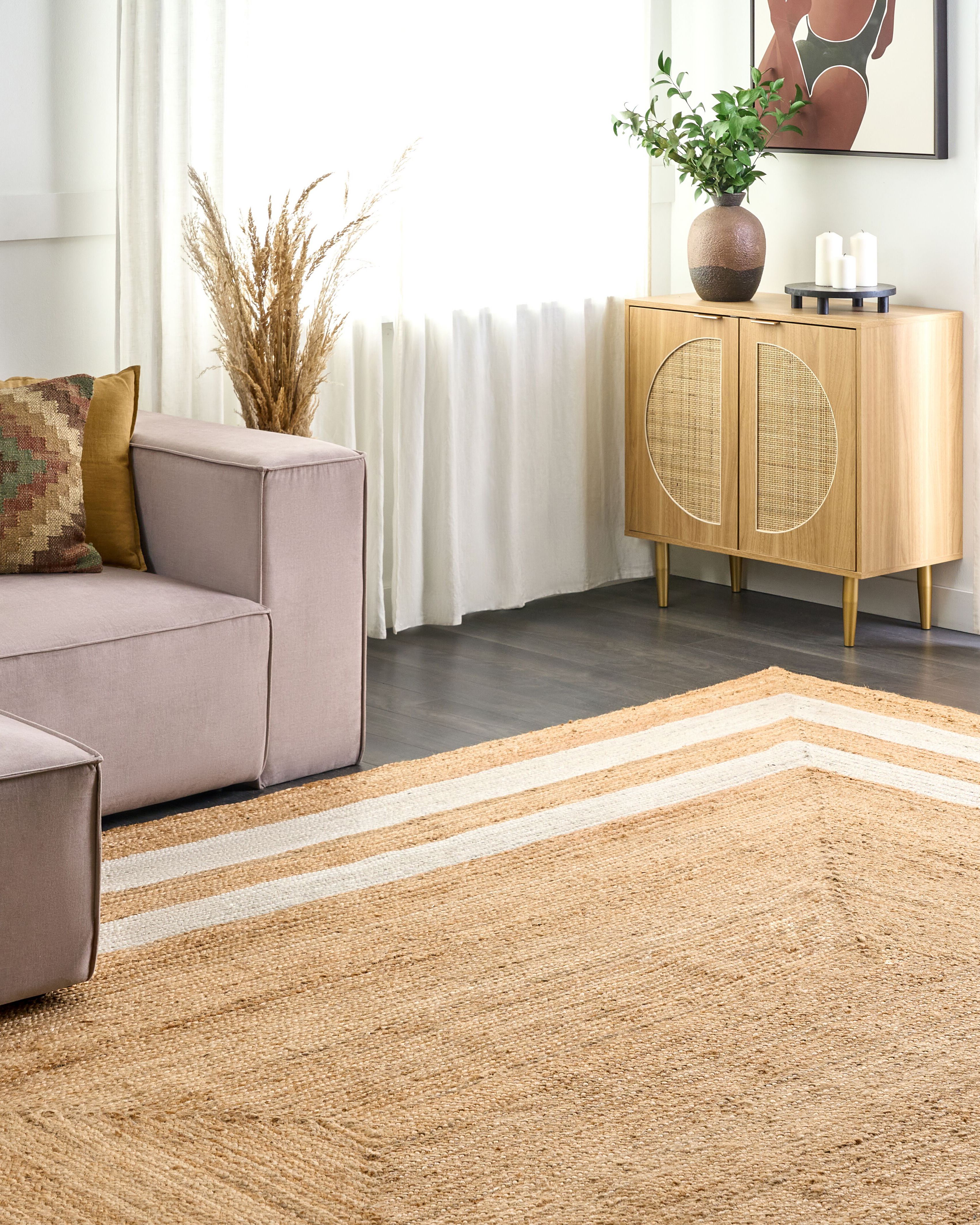 Rug GEMEREK Beige 300 x 400 cm Jute