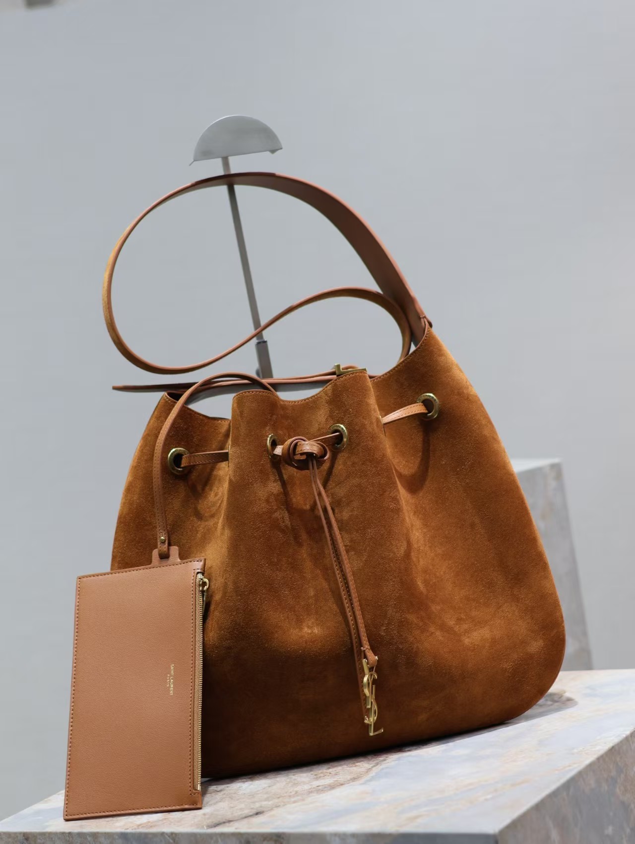 Saint Laurent Flat Hobo Suede Shoulder Bag1:1High-quality replica