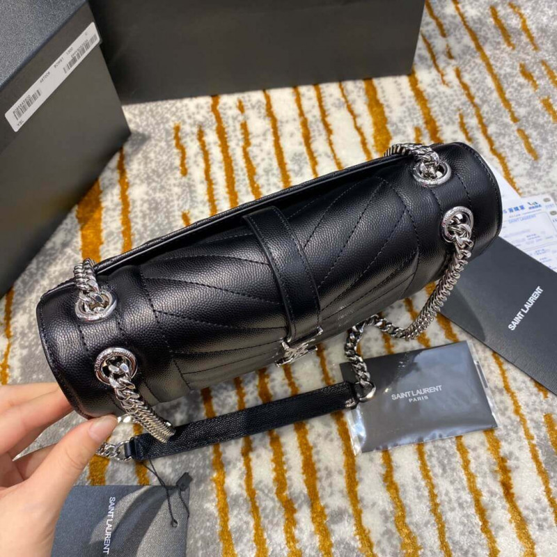 Replica Saint Laurent Grain Leather Envelope Medium Bag 487206 Black1:1High-quality replica